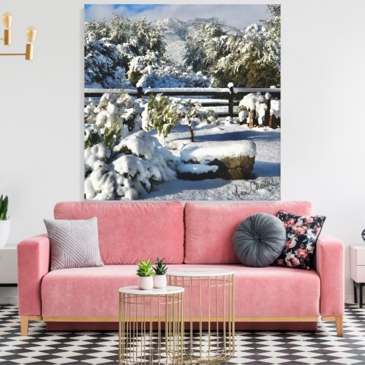 Ann Charles Snowy Day in Arizona Canvas Afdruk (Insitu (Woonkamer))