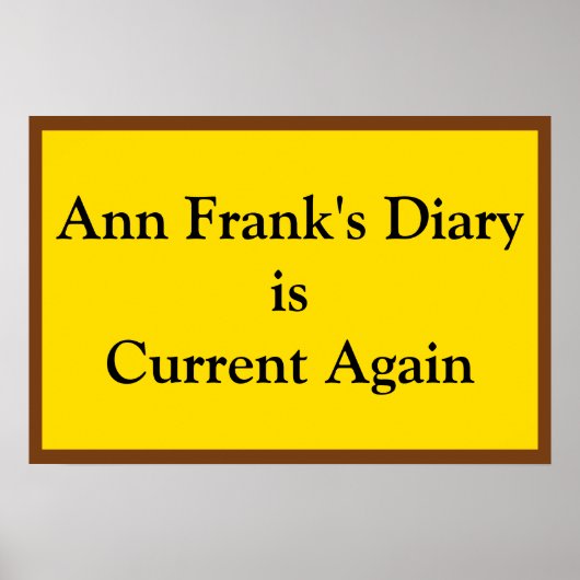 Ann Frank's Diary Current Poster (Voorkant)