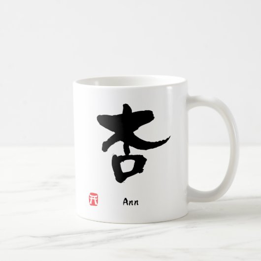 Ann Name Personalized Kanji Calligraphy Koffiemok (Rechts)