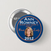 ANN ROMNEY RONDE BUTTON 5,7 CM (Voorkant /achterkant)
