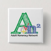 ANN Square Pin met Logo Vierkante Button 5,1 Cm (Voorkant)