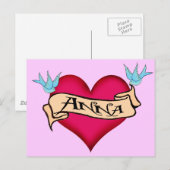 Anna - Aangepaste Tattoo T-shirts en cadeautjes Briefkaart (Voorkant / Achterkant)