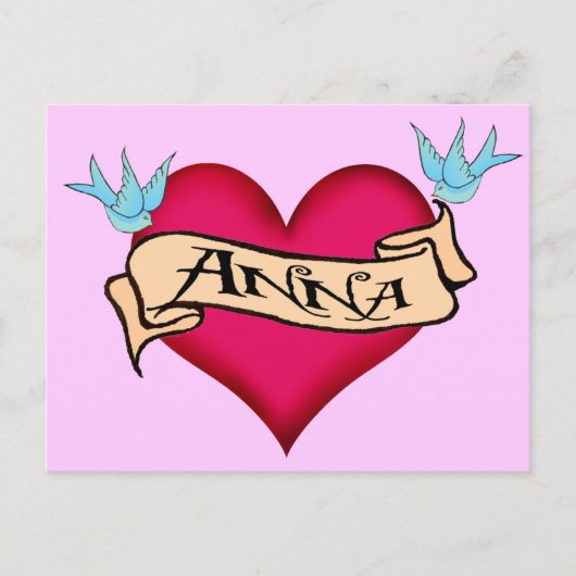 Anna - Aangepaste Tattoo T-shirts en cadeautjes Briefkaart (Voorkant)
