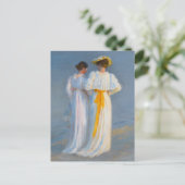 Anna Ancher en Marie Krøyer op het strand - Krøyer Briefkaart (Staand voorkant)