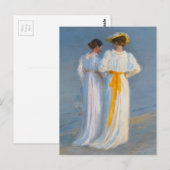 Anna Ancher en Marie Krøyer op het strand - Krøyer Briefkaart (Voorkant / Achterkant)
