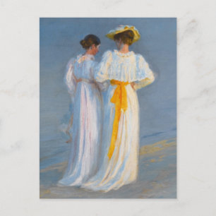 Anna Ancher en Marie Krøyer op het strand - Krøyer Briefkaart