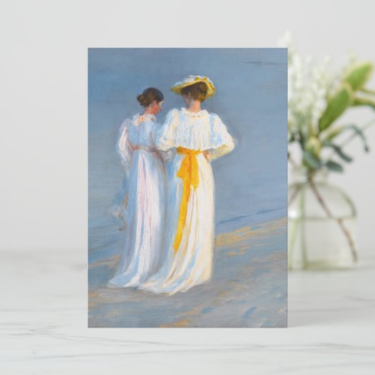 Anna Ancher en Marie Krøyer op het strand, Krøyer Kaart (Staand voorkant)