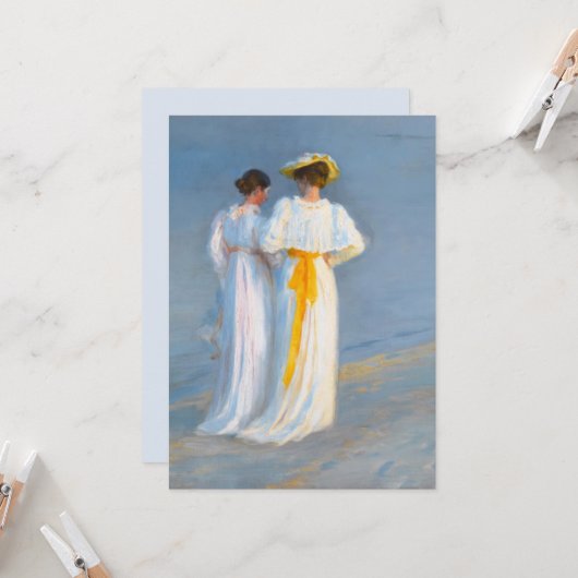 Anna Ancher en Marie Krøyer op het strand, Krøyer Kaart (Voorkant / Achterkant in situ)