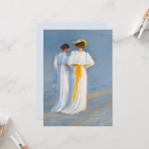 Anna Ancher en Marie Krøyer op het strand, Krøyer