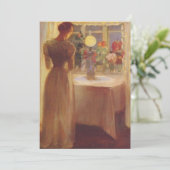 Anna Ancher - Jongerenmeisje voor een lichte lamp Kaart (Staand voorkant)