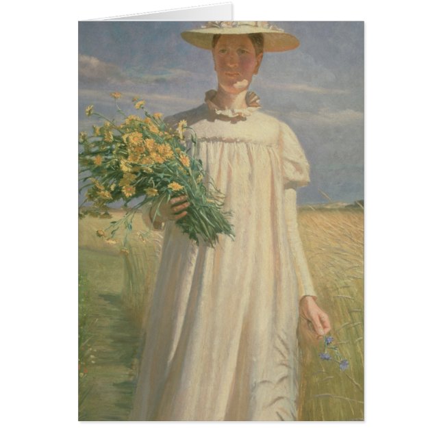 Anna Ancher keert terug uit Flower Picking, 1902 (Voorkant)