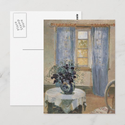 Anna Ancher's Blue Clematis in de Studio van de ku Briefkaart (Voorkant / Achterkant)