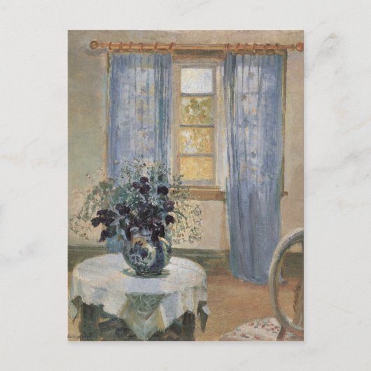 Anna Ancher's Blue Clematis in de Studio van de ku Briefkaart (Voorkant)
