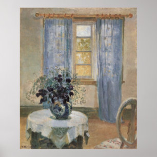 Anna Ancher's Blue Clematis in de Studio van de ku Poster