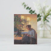 Anna Ancher's naaivisserij vrouw Briefkaart (Staand voorkant)
