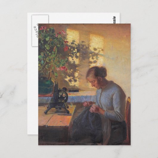 Anna Ancher's naaivisserij vrouw Briefkaart (Voorkant / Achterkant)