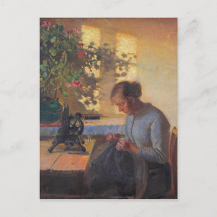 Anna Ancher's naaivisserij vrouw Briefkaart