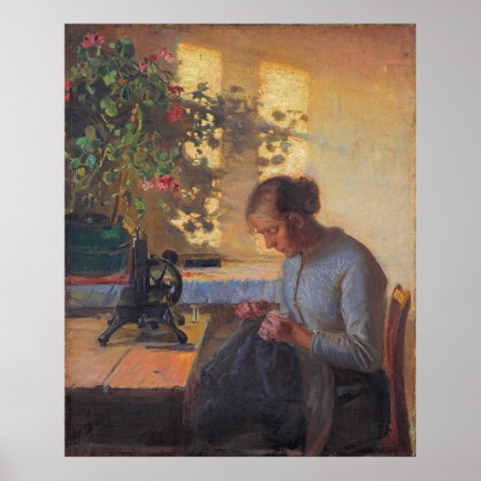 Anna Ancher's naaivisserij vrouw Poster (Voorkant)