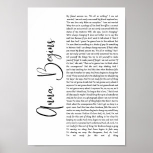 Anna Begint White Script Song Lyric Wall Art Print