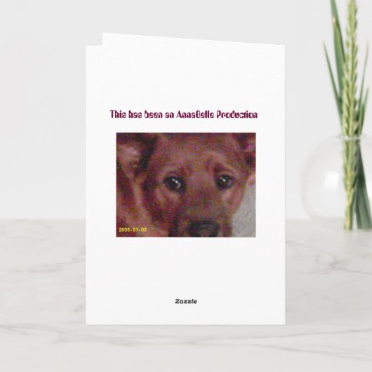 Anna Belle in haar nieuwe roze jumpsuit Kaart (Achterkant)