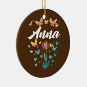 Anna Birthday Zister Butterfly Dandelion Naam Keramisch Ornament (Rechts)