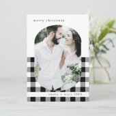 ANNA Black Buffalo Plaid Familiefoto Kerst Feestdagenkaart (Staand voorkant)