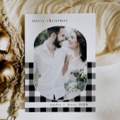 ANNA Black Buffalo Plaid Familiefoto Kerst Feestdagenkaart