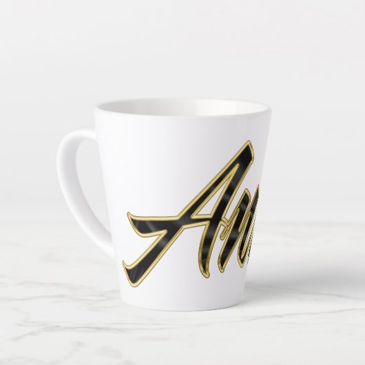 Anna black gold Lettering Latte Tasse Mok (Linkerhoek)