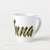 Anna black gold Lettering Latte Tasse Mok (Rechterhoek)