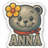 Anna Cute Bear 1 Sticker (Voorkant)