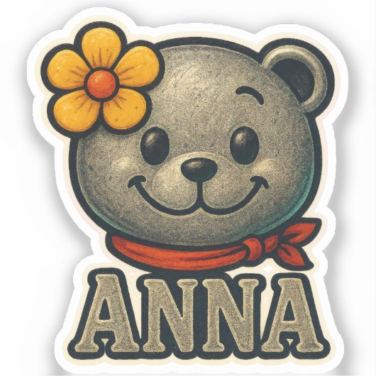 Anna Cute Bear 1 Sticker (Voorkant)