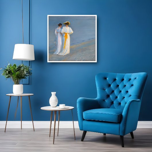 Anna en Marie op het strand, beeldende kunst Poster