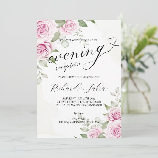 ANNA Evening Wedding Reception Party Kaart (Staand voorkant)