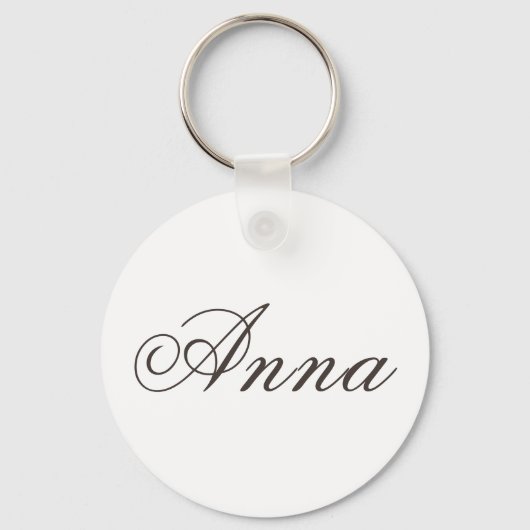 "Anna" genaamd Basic Round Sleutelhanger (Voorkant)