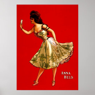 Anna Held ~  1899 Vaudeville Theater Ad Poster