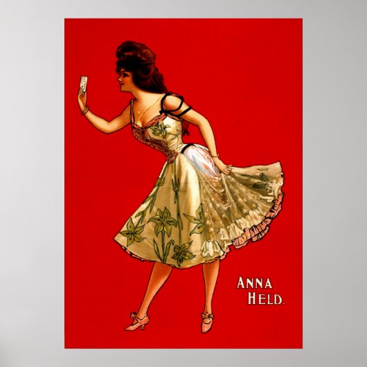 Anna Held ~  1899 Vaudeville Theater Ad Poster (Voorkant)
