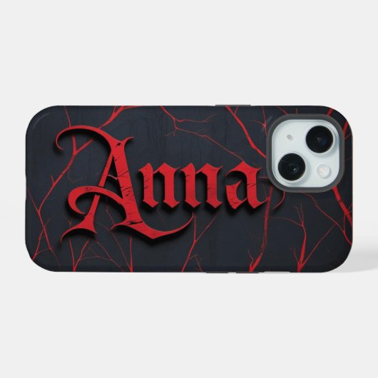 Anna in gothic iPhone 15 case (Achterkant horizontaal)