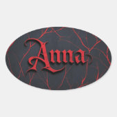 Anna in gotisch ovale sticker (Voorkant)