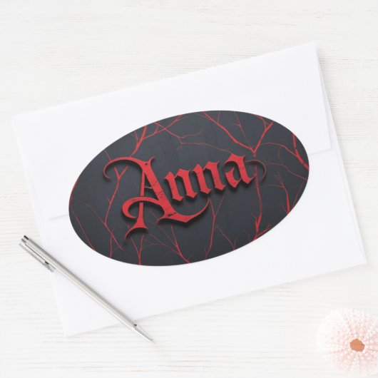 Anna in gotisch ovale sticker (Envelop)