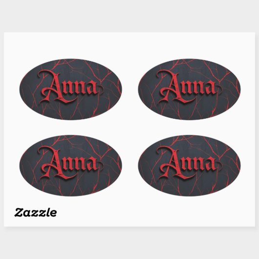 Anna in gotisch ovale sticker (Vel)