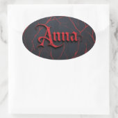 Anna in gotisch ovale sticker (Tas)