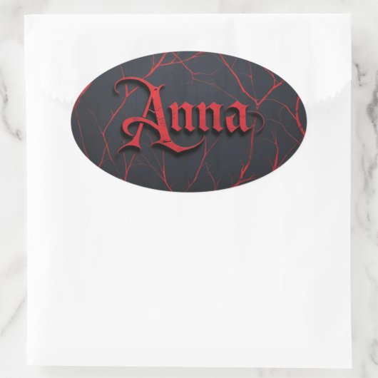 Anna in gotisch ovale sticker (Tas)