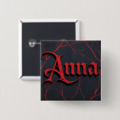 Anna in gotisch vierkante button 5,1 cm (Voorkant /achterkant)