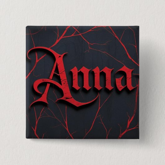 Anna in gotisch vierkante button 5,1 cm (Voorkant)