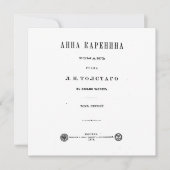 Anna Karenina - Eerste boekomslag (1878) Kaart (Voorkant)