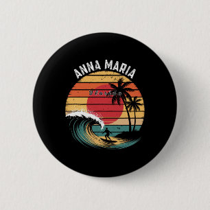 Anna Maria Beach Florida Strand Surfen  Ronde Button 5,7 Cm