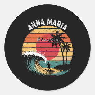 Anna Maria Beach Florida Strand Surfen Ronde Sticker