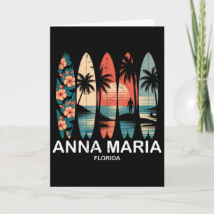 Anna Maria Beach Florida Surfplank Surfen Retro Kaart