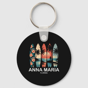 Anna Maria Beach Florida Surfplank Surfen Retro Sleutelhanger