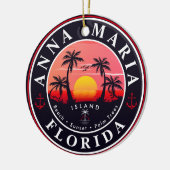 Anna Maria eiland Florida Retro Sunset Souvenirs Keramisch Ornament (Links)